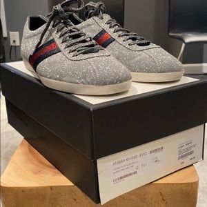 Gucci Bambi Web Low-Top Sneakers with Stud Detail